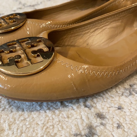 Tory Burch Reva Tumbled Patent Leather Ballerina Flat - Picture 8 of 9